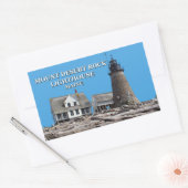 Sticker Rectangulaire Mount Desert Rock Lighthouse, Maine (Enveloppe)