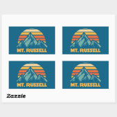 Sticker Rectangulaire Mount Russell California Retro Turquoise (Feuille)