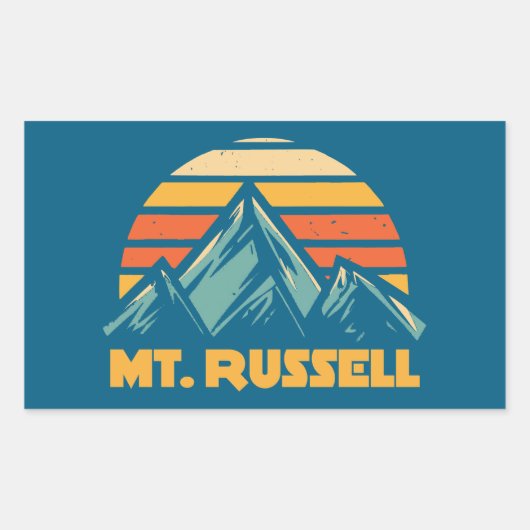 Sticker Rectangulaire Mount Russell California Retro Turquoise (Devant)