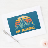 Sticker Rectangulaire Mount Russell California Retro Turquoise (Enveloppe)