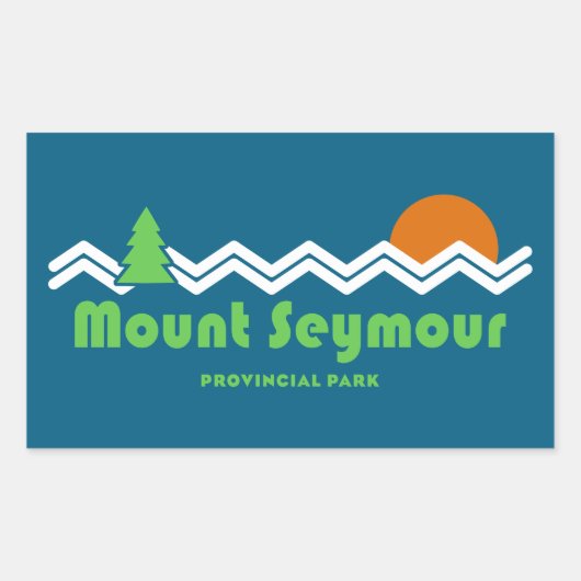 Sticker Rectangulaire Mount Seymour Provincial Park Rétro (Devant)