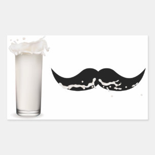 Sticker Rectangulaire Moustache de lait
