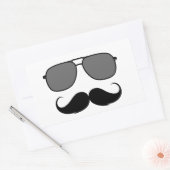 Sticker Rectangulaire moustache et lunettes (Enveloppe)