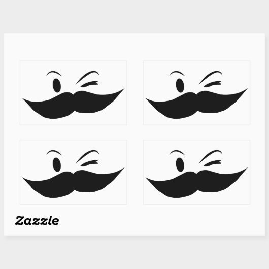Sticker Rectangulaire Moustache Kinky (Feuille)