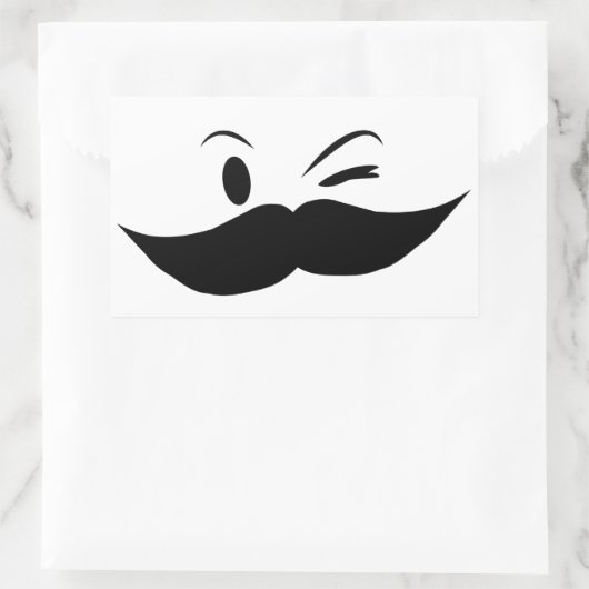 Sticker Rectangulaire Moustache Kinky (Sac)