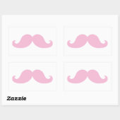 Sticker Rectangulaire Moustache rose (Feuille)