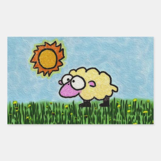 Sticker Rectangulaire Mouton soleil (Devant)