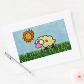 Sticker Rectangulaire Mouton soleil (Enveloppe)