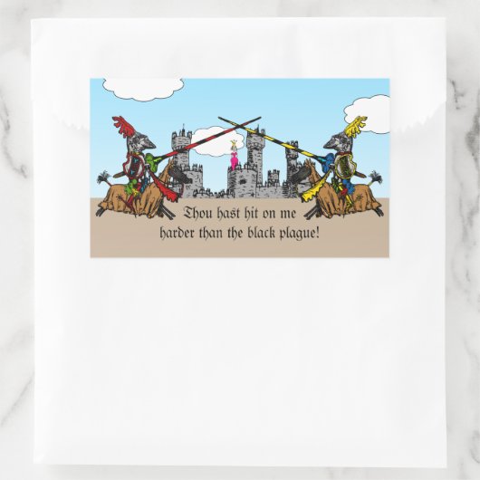 Sticker Rectangulaire Moyen Age - Déclaration d'amour (Sac)