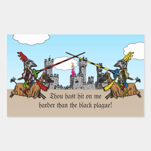 Sticker Rectangulaire Moyen Age - Déclaration d'amour (Devant)