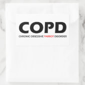 Sticker Rectangulaire MPOC - Trouble de perroquet obsessif chronique (Sac)