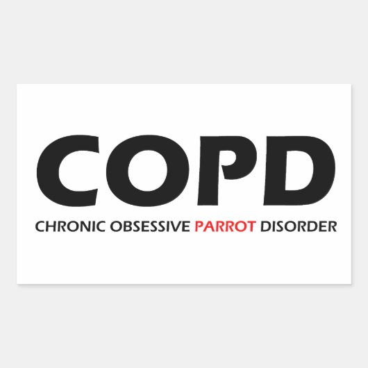 Sticker Rectangulaire MPOC - Trouble de perroquet obsessif chronique (Devant)