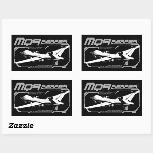 STICKER RECTANGULAIRE MQ-9 (Feuille)