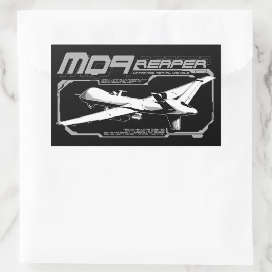 STICKER RECTANGULAIRE MQ-9 (Sac)
