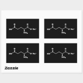 Sticker Rectangulaire MSG Monosodium Glutamate Molecule Formule chimique (Feuille)