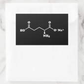 Sticker Rectangulaire MSG Monosodium Glutamate Molecule Formule chimique (Sac)