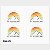 Sticker Rectangulaire Mt. Assiniboine Retro (Feuille)