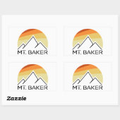 Sticker Rectangulaire Mt. Baker Retro (Feuille)