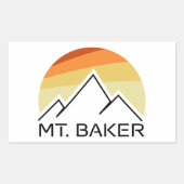 Sticker Rectangulaire Mt. Baker Retro (Devant)