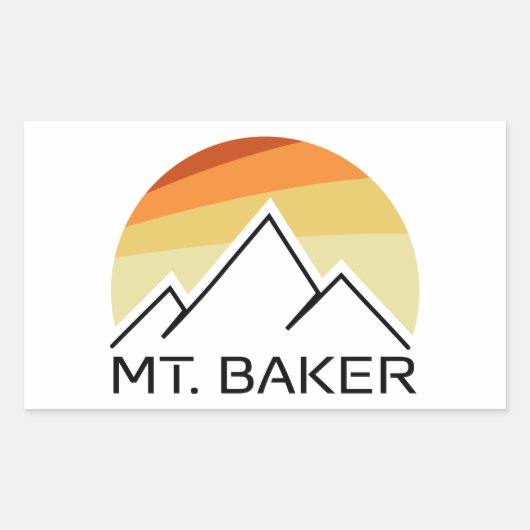 Sticker Rectangulaire Mt. Baker Retro (Devant)