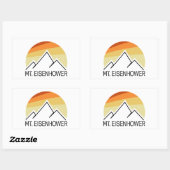 Sticker Rectangulaire Mt. Eisenhower New Hampshire Retro (Feuille)