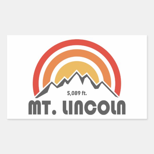 Sticker Rectangulaire Mt. Lincoln New Hampshire (Devant)