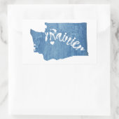 Sticker Rectangulaire Mt Rainier Washington Wood Grain (Sac)