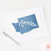 Sticker Rectangulaire Mt Rainier Washington Wood Grain (Enveloppe)