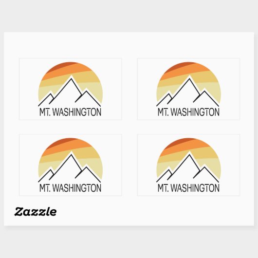 Sticker Rectangulaire Mt. Washington Retro (Feuille)