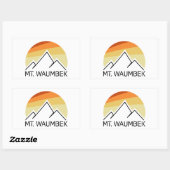 Sticker Rectangulaire Mt. Waumbek New Hampshire Retro (Feuille)