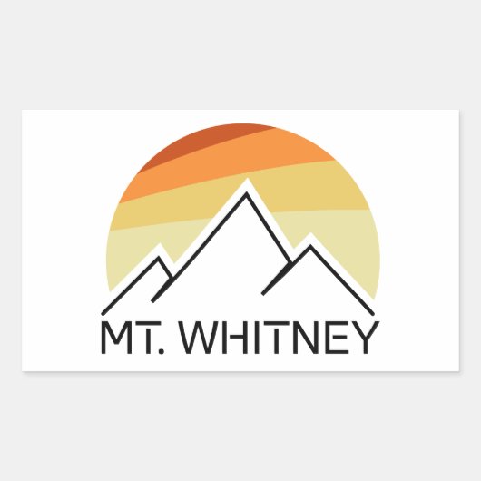 Sticker Rectangulaire Mt. Whitney Retro (Devant)