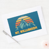 Sticker Rectangulaire Mt. Williamson California Retro Turquoise (Enveloppe)