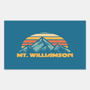 Sticker Rectangulaire Mt. Williamson California Retro Turquoise