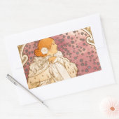 Sticker Rectangulaire Mucha Art nouveau femme beauté (Enveloppe)
