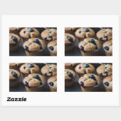 Sticker Rectangulaire Muffins aux myrtilles (Feuille)