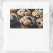 Sticker Rectangulaire Muffins aux myrtilles (Sac)