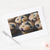 Sticker Rectangulaire Muffins aux myrtilles (Enveloppe)
