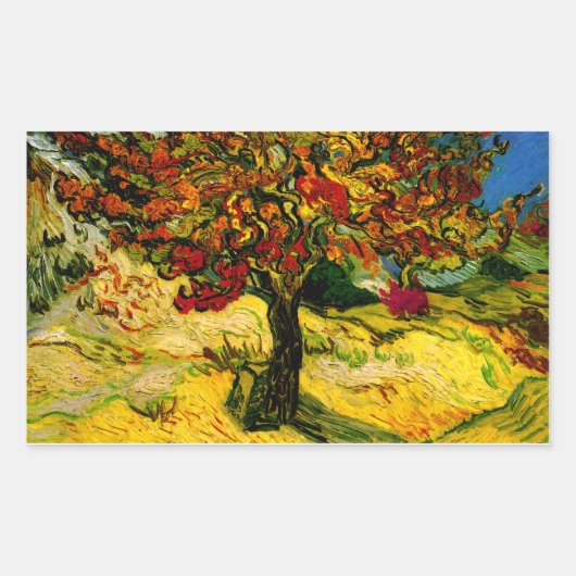 Sticker Rectangulaire Mulberry Tree Van Gogh Art (Devant)