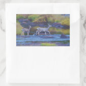 Sticker Rectangulaire Mule Deer Doe et Fawn (Sac)