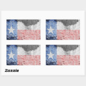 Sticker Rectangulaire mur de brique du drapeau texas (Feuille)