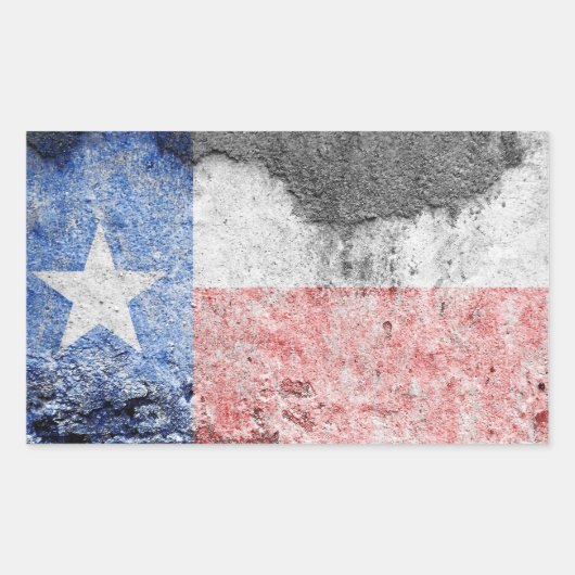 Sticker Rectangulaire mur de brique du drapeau texas (Devant)
