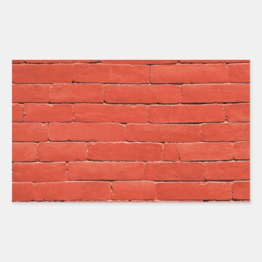 Sticker Rectangulaire Mur rouge orange (Devant)