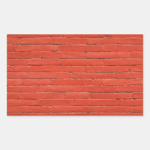 Sticker Rectangulaire Mur rouge orange