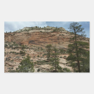 Sticker Rectangulaire Murs de roche usés dans le parc national de Zion