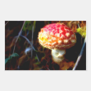 Sticker Rectangulaire Muscaria d'amanite - agaric de mouche - champignon