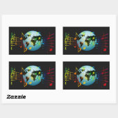 Sticker Rectangulaire Music Around the World (Feuille)