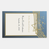 Sticker Rectangulaire Music Bar Mitzvah (Devant)