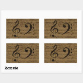 Sticker Rectangulaire Musical Treble Clef Sheet Musique Classique (Feuille)