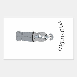 Sticker Rectangulaire musicien