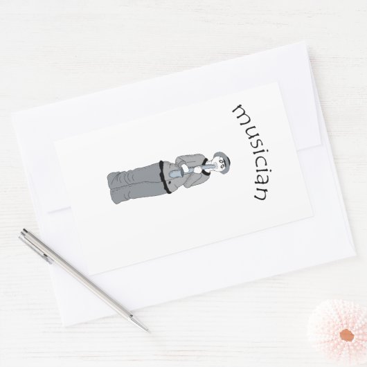 Sticker Rectangulaire musicien (Enveloppe)